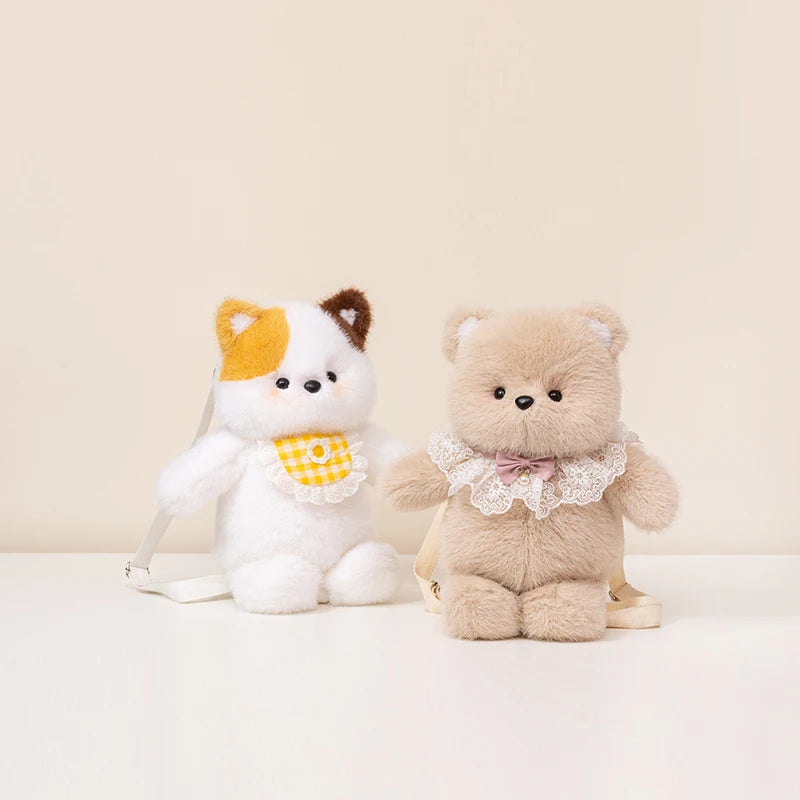 The Kawaii Fluffy Animal Crew Plush Backpack — Mochidachii (view 6)