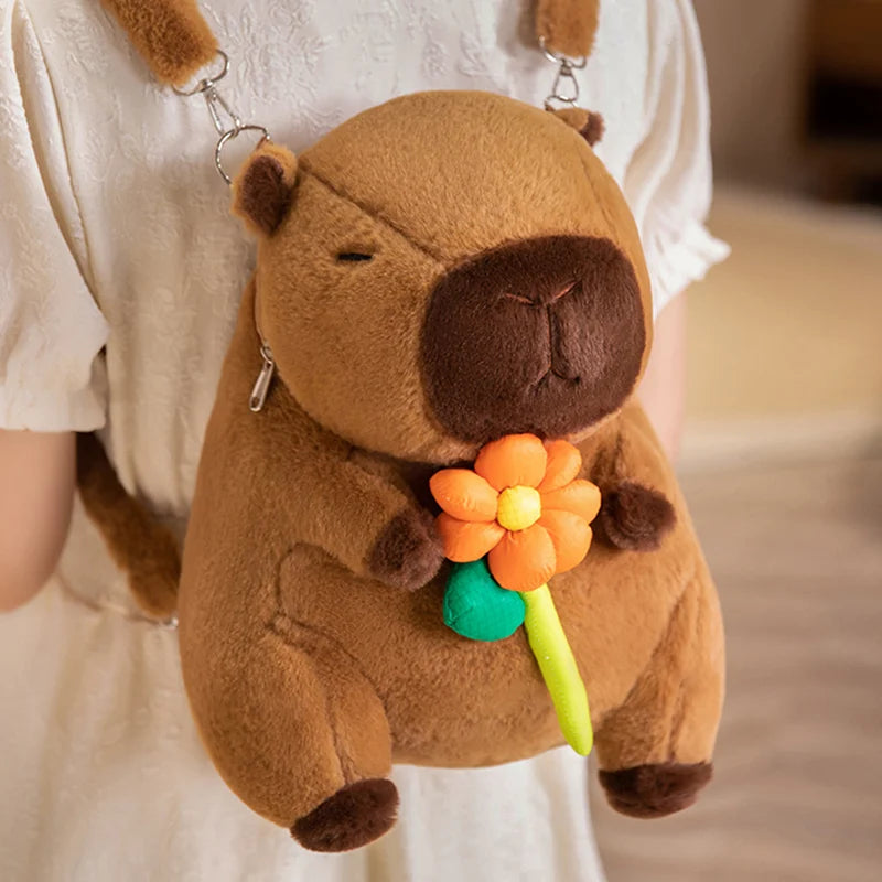 The Kawaii Kapi The Capybara Plush Backpack — Mochidachii (view 12)