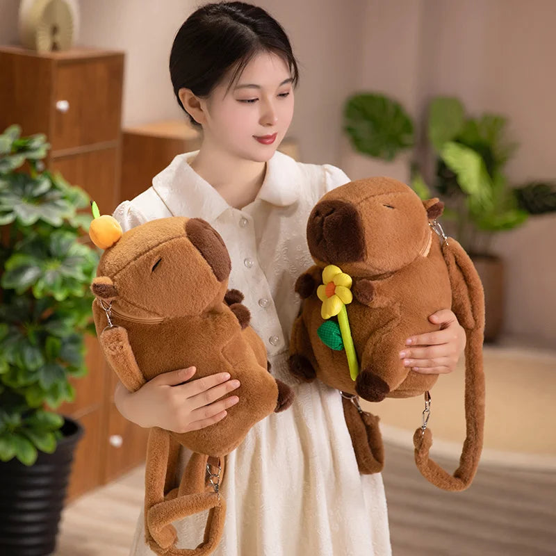 The Kawaii Kapi The Capybara Plush Backpack — Mochidachii (view 2)