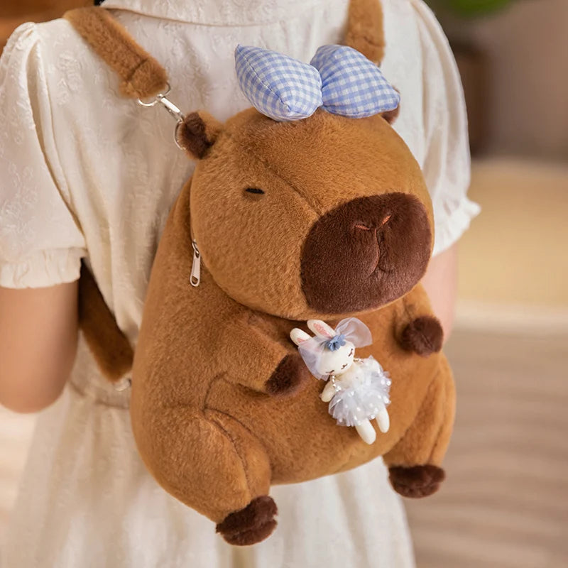 The Kawaii Kapi The Capybara Plush Backpack — Mochidachii (view 6)